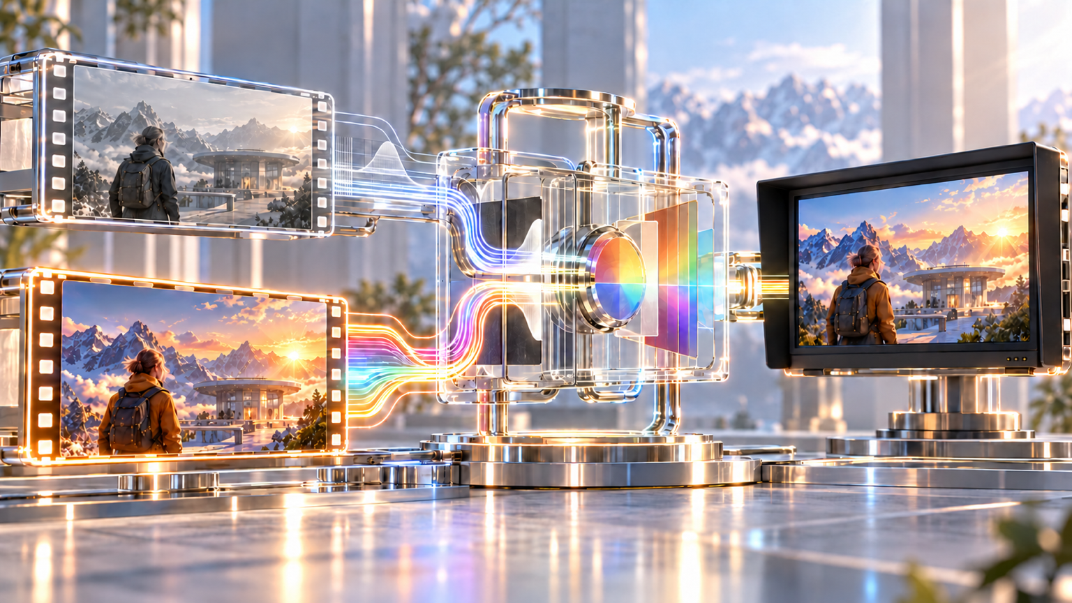 SDR and radiant HDR footage meet at a color-management junction before the first cut reaches a calibrated display.