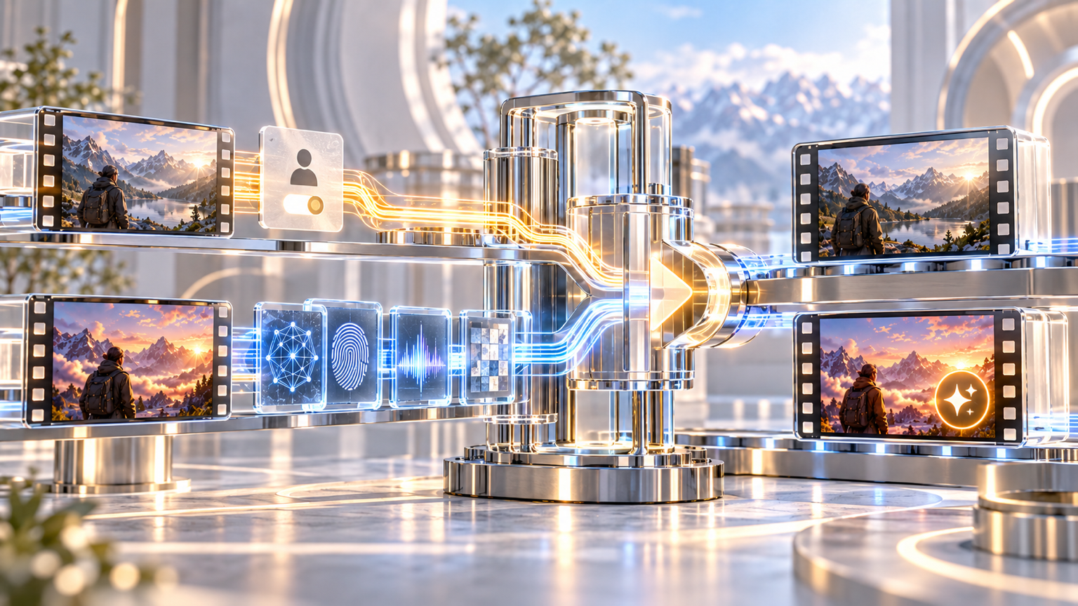 Manual creator disclosure and automatic provenance inspection converge before a realistic synthetic video receives a public badge.