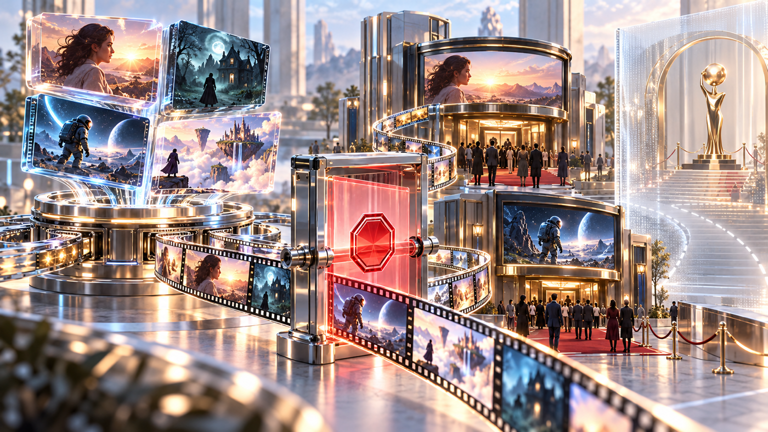 A fully synthetic anthology passes an adult-content gate into theaters while the awards path remains separated by an unresolved eligibility barrier.